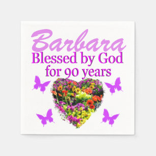GEPERSONALISEERDE 90E VERJAARDAG BLOEMBLAADJES SERVET