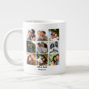 Gepersonaliseerde 9 Photo Collage Sjabloon voor ko Extra Grote Beker