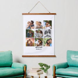 Gepersonaliseerde 9 Photo Collage Sjabloon voor ko Hangend Wandkleed