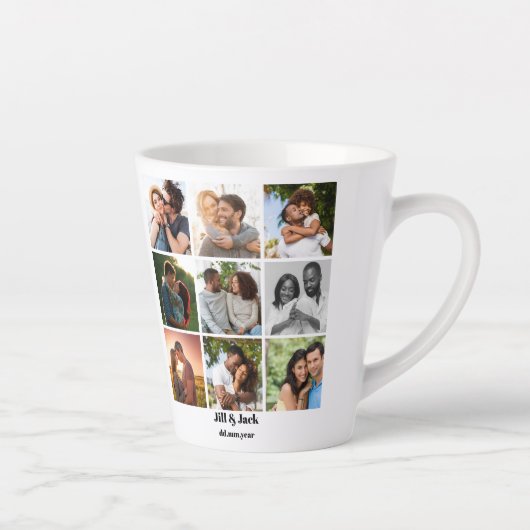 Gepersonaliseerde 9 Photo Collage Sjabloon voor ko Latte Mok (Rechts)