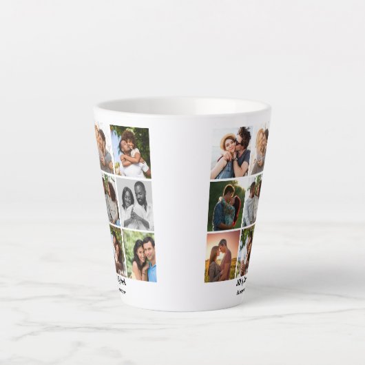 Gepersonaliseerde 9 Photo Collage Sjabloon voor ko Latte Mok (Voorkant)
