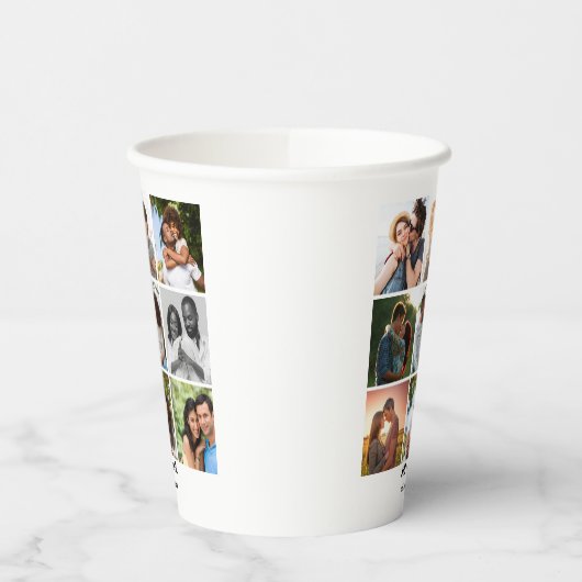 Gepersonaliseerde 9 Photo Collage Sjabloon voor ko Papieren Bekers (Links)