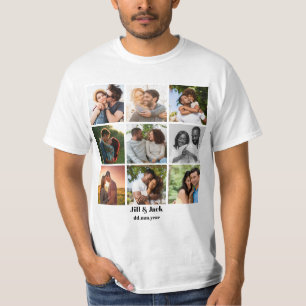 Gepersonaliseerde 9 Photo Collage Sjabloon voor ko T-shirt