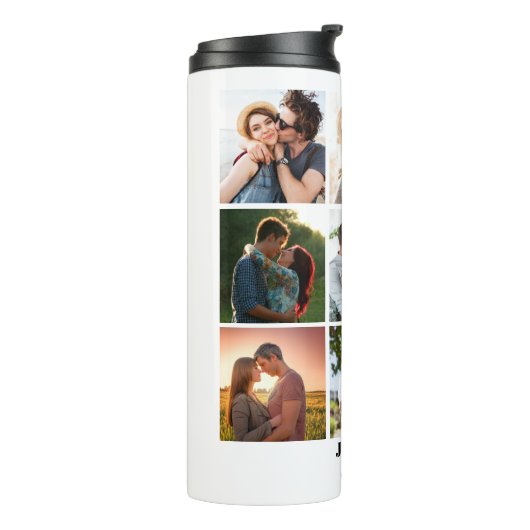 Gepersonaliseerde 9 Photo Collage Sjabloon voor ko Thermosbeker (Gedraaid links)
