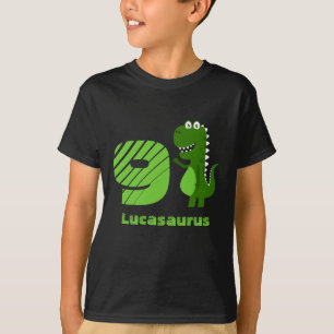Gepersonaliseerde 9e verjaardag Dinosaur T-shirt