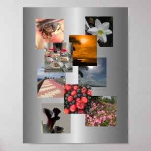 Gepersonaliseerde aangepaste 9 foto collage poster