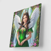 Gepersonaliseerde aangepaste Angel Princess Clock Vierkante Klok (Hoek)