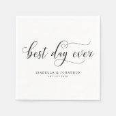 Gepersonaliseerde Aangepaste "Beste Dag Ooit" Trou Servetten (Voorkant)