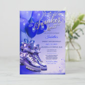 Gepersonaliseerde aangepaste blauwe sneaker kaart (Staand voorkant)