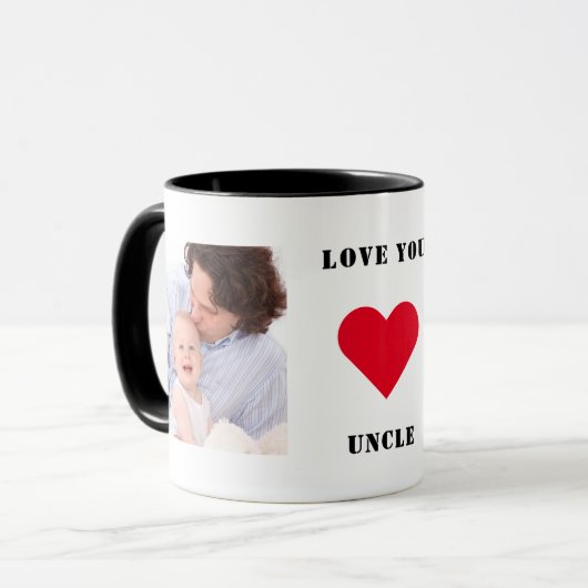 Gepersonaliseerde aangepaste familiefoto Ik hou va Mok (Voorkant links)