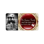 Gepersonaliseerde Aangepaste Foto Bruin Polk Maili Etiket (Voorkant)