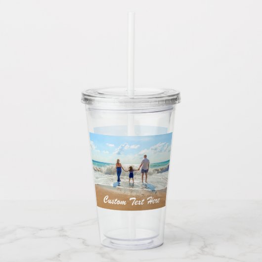 Gepersonaliseerde Aangepaste Foto en Tekst Acryl T Acryl Drinkbeker (Voorkant)
