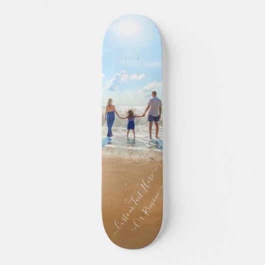 Gepersonaliseerde aangepaste foto en tekst Skatebo Skateboard (Voorkant)