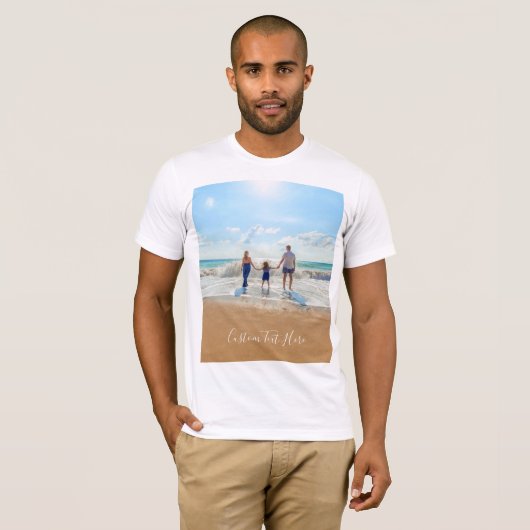 Gepersonaliseerde aangepaste foto en tekst T-shirt (Voorkant volledig)