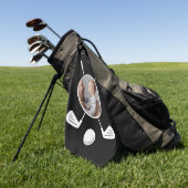 Gepersonaliseerde aangepaste foto vaders dag golfhanddoek (Groen)