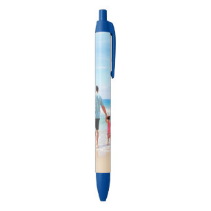 Gepersonaliseerde aangepaste fotopen Uw eigen ontw Blauwe Inkt Pen