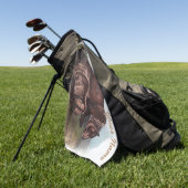 Gepersonaliseerde aangepaste grizzly-Beer cadeaus Golfhanddoek (Groen)