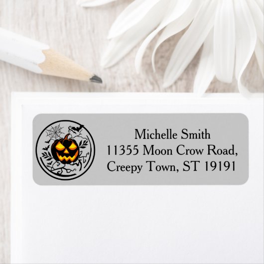 Gepersonaliseerde Aangepaste Halloween Pompoen Spi Etiket (Insitu)