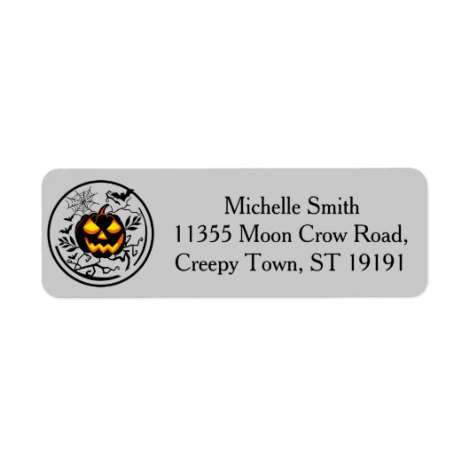 Gepersonaliseerde Aangepaste Halloween Pompoen Spi Etiket (Voorkant)