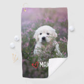 Gepersonaliseerde Aangepaste Huisdier Foto en Naam Golfhanddoek (Insitu)