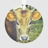 Gepersonaliseerde aangepaste Koe foto Ornament (achterkant)
