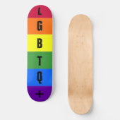 Gepersonaliseerde aangepaste LGBTQ Pride Rainbow Skateboard (Voorkant)