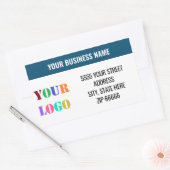 Gepersonaliseerde aangepaste Logo naam adres Stick Rechthoekige Sticker (Envelop)