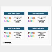 Gepersonaliseerde aangepaste Logo naam adres Stick Rechthoekige Sticker (Vel)