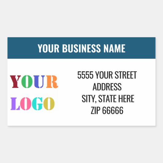 Gepersonaliseerde aangepaste Logo naam adres Stick Rechthoekige Sticker (Voorkant)