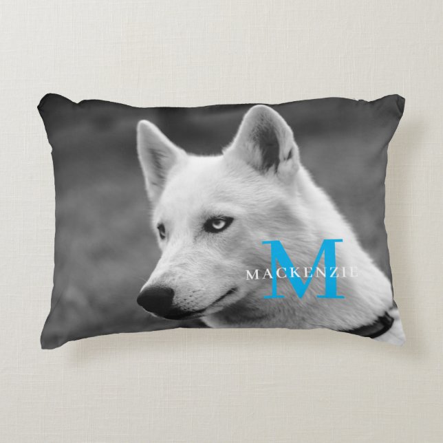 Gepersonaliseerde aangepaste monogram elegante hon accent kussen (Voorkant)