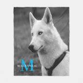 Gepersonaliseerde aangepaste monogram elegante hon fleece deken (Voorkant)