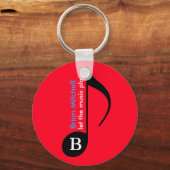 gepersonaliseerde / aangepaste muzieknotitie sleutelhanger (Voorkant)