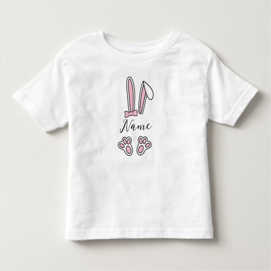 Gepersonaliseerde Aangepaste Naam Bunny Monogram M Kinder Shirts (Voorkant)