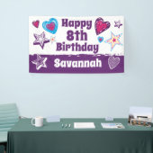 Gepersonaliseerde Aangepaste Naam Meisjes Gelukkig Spandoek