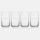 Gepersonaliseerde aangepaste naam Minimale monogra Blikvorm Glas (Achterkant)