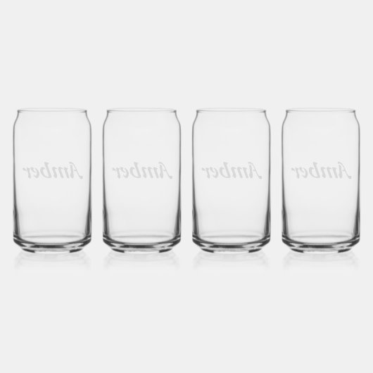 Gepersonaliseerde aangepaste naam Minimale monogra Blikvorm Glas (Achterkant)