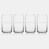 Gepersonaliseerde aangepaste naam Minimale monogra Blikvorm Glas (Achterkant)