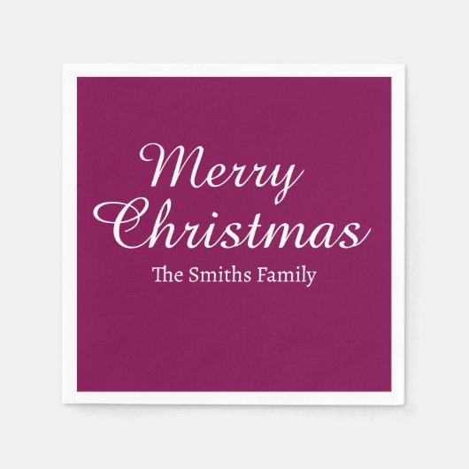 Gepersonaliseerde aangepaste naam Modern Merry Chr Servet (Voorkant)