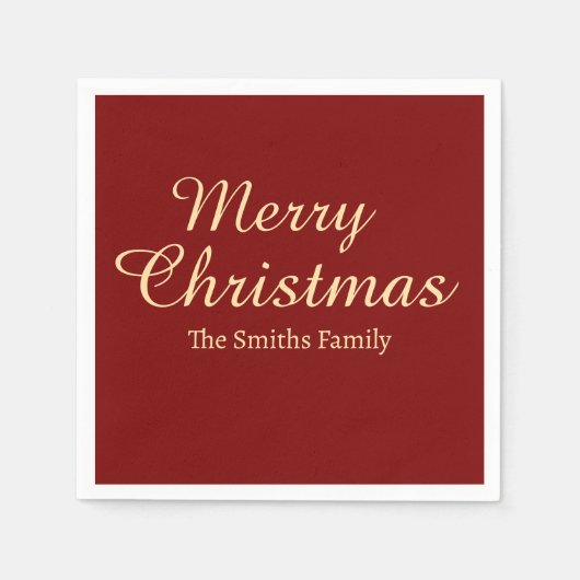 Gepersonaliseerde aangepaste naam Modern Merry Chr Servet (Voorkant)
