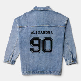 Gepersonaliseerde aangepaste naam & nummer Denim J Jacket