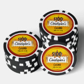 Gepersonaliseerde aangepaste poker chips, goud / r chips (Opstapeling)