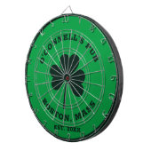 Gepersonaliseerde aangepaste pub naam groene klave dartbord (Voorkant Rechts)
