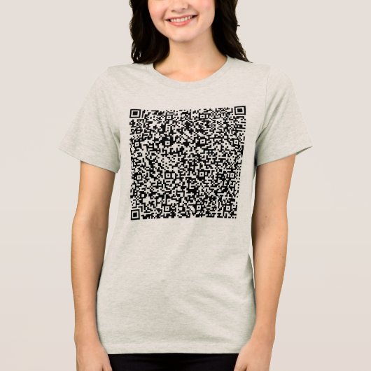 Gepersonaliseerde aangepaste QR-code Scan Info Uw Tri-Blend Shirt (Voorkant)