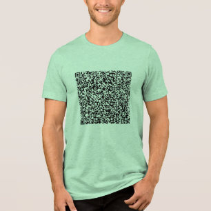 Gepersonaliseerde aangepaste QR-code Scan Info Uw Tri-Blend Shirt