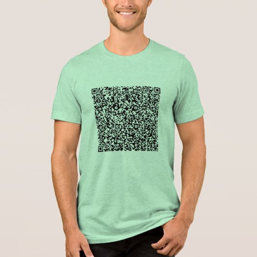 Gepersonaliseerde aangepaste QR-code Scan Info Uw Tri-Blend Shirt (Voorkant)