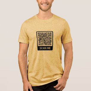 Gepersonaliseerde aangepaste QR-code Scan Info Uw Tri-Blend Shirt