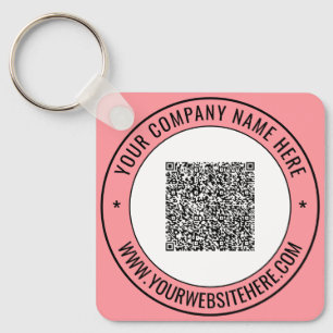 Gepersonaliseerde aangepaste QR-code tekst Busines Sleutelhanger