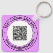 Gepersonaliseerde aangepaste QR-code tekst Busines Sleutelhanger (Achterkant)