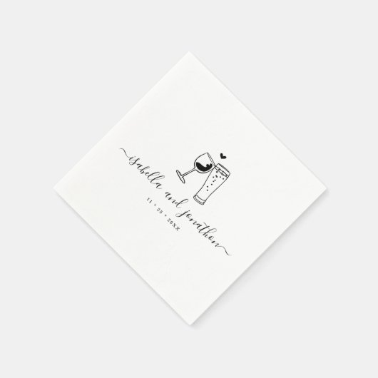 Gepersonaliseerde aangepaste servetten met wijn- e (Hoek)