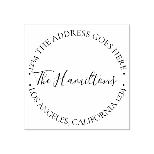 Gepersonaliseerde aangepaste tekst binnen Circle U Rubberstempel (Afrduk)